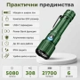 Мощен тактически акумулаторен фенер YEMAO 5080 лумена 3x KX50 LED USB-C Power Bank един бутон, снимка 4