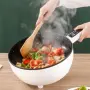 Многофункционален електрически тиган 4L с незалепващо покритие и стъклен капак – За пържене, готвене, снимка 4