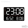 LED стенен часовник X6636 с време,седмица,температура,влажност+дистанционно, снимка 2