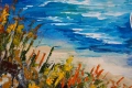 "Морски отдих" Картина 40х50см, Маслена живопис с шпакла, снимка 3
