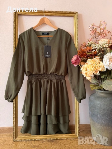 Ефирна рокля Sisters Point в маслиненозелено – шик и стил, снимка 13 - Рокли - 54229342