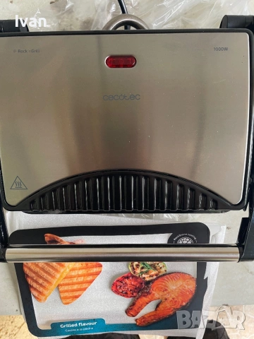 Грил скара Cecotec Rock’nGrill 1000W нова, снимка 2 - Скари - 54915993