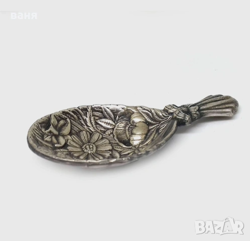 Много красива сребърна лъжица ръчна изработка, снимка 2 - Антикварни и старинни предмети - 54069619