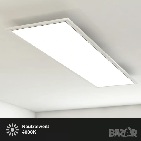 Ултратънък LED Панел Briloner 7193-016 | 38W 4100lm 4000K | Бял Плафон за Таван 119.5 x 29.5 см!