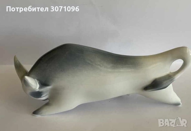Винтидж порцеланова фигура - бик, снимка 5 - Антикварни и старинни предмети - 54513234