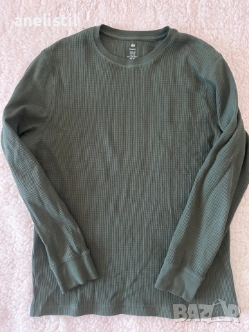 Оригинална блуза H&M Slim Fit – размер M – Цвят каки