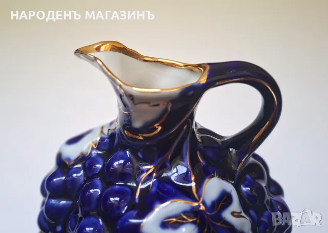ЛФЗ - СССР - Перфектна гарафа за вино сервиз кана кобалт злато  , снимка 12 - Други ценни предмети - 55645126