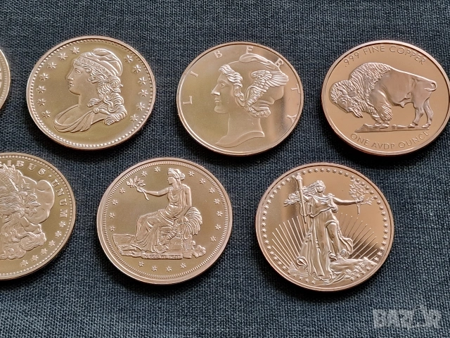 💵 1 oz медна монета, медно кюлче copper coin copper bar, снимка 3 - Нумизматика и бонистика - 55006561