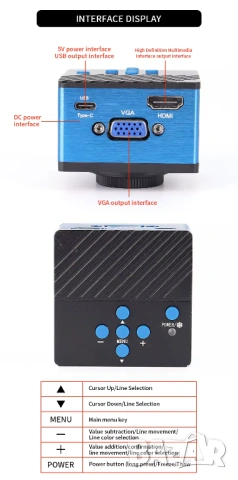 1080P 60FPS HDMI + VGA + USB multi SANQTID TD-VB20A дигитална камера за микроскоп, снимка 3 - Камери - 54918190