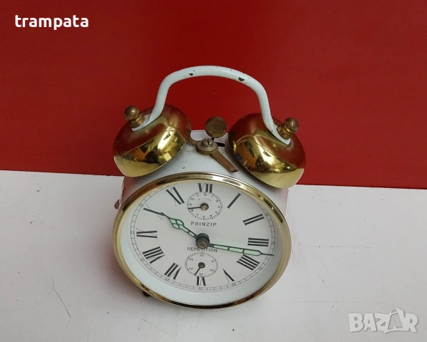 НАЙ ДОБРАТА ОФЕРТА Немски механичен часовник будилник Prinzip Repitition , снимка 2 - Антикварни и старинни предмети - 55186496