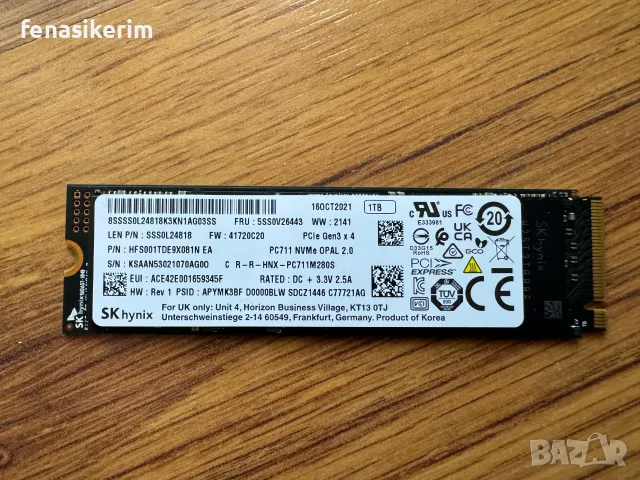 100% Здраве 1000GB 1TB SSD NVMe Hynix PC711 OPAL 2280 Gen 3 x4 PCIe