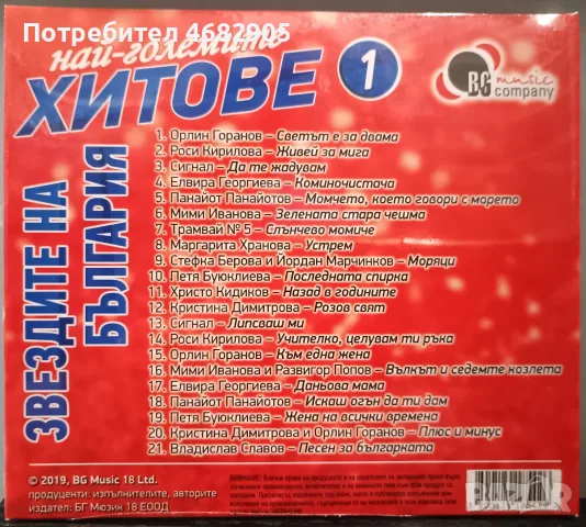 Звездите на България - Най-големите хитове 1, снимка 2 - CD дискове - 55605401