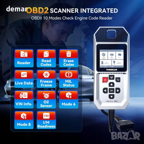 Диагностичен инструмент THINKTPMS VENU90 TPMS OBD2, активиране/четене, снимка 8 - Аксесоари и консумативи - 54442220