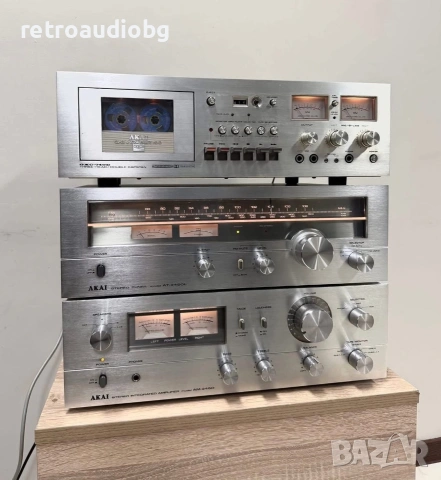 🔊Топ ретро аудио сет - система AKAI AM-2450, AT-2450L, GXC-740D+ опция грамофон AKAI🔊, снимка 2 - Аудиосистеми - 55068747