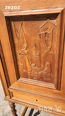 Шкаф ретро масив №117, снимка 5 - Секции и витрини - 53957681