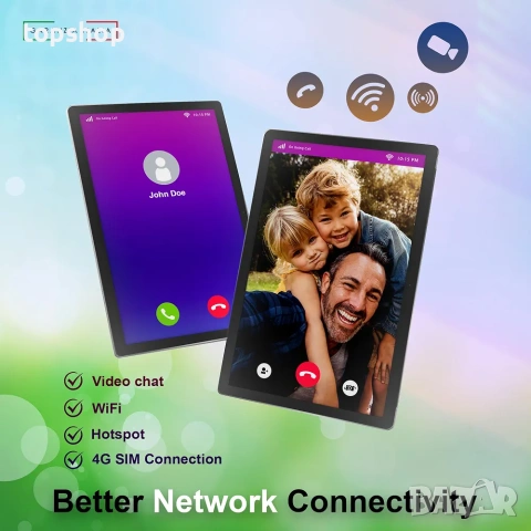Нов Таблет лаптоп BITSMART 2в1 10.1 инча с клавиатура мишка калъф и слушалки Android 13 4G LTE  , снимка 8 - Таблети - 55235053