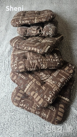 Възглавници за стол 40x40x7, 6 броя, снимка 3 - Столове - 54020479