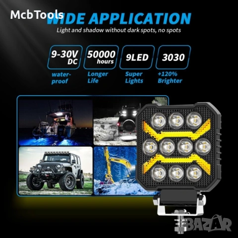 Диоден халоген LED с бяла светлина и жълт габарит 12/24V T774, снимка 4 - Аксесоари и консумативи - 54186379