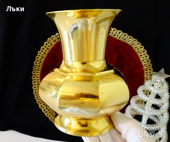 Бронзова кана за вино,позлата,многостенна. , снимка 6 - Антикварни и старинни предмети - 54543505