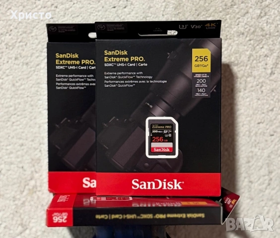 НОВО!!! Карта памет SanDisk Extreme PRO 256GB SDXC, До 200MB/s & 140MB/s