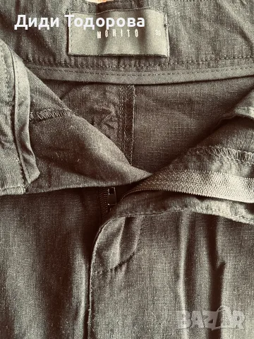 Черна ленена пола бранд "MOHITO" с предна цепка (Размер S/M), снимка 3 - Поли - 55374266