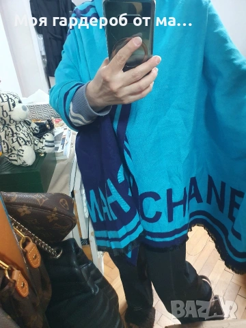 Шал Chanel.кашмир .памук, снимка 3 - Шалове - 54320451