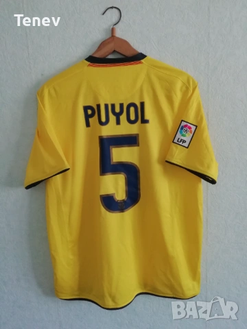 Barcelona Puyol Nike 2008-2009 оригинална жълта тениска фланелка Барселона Карлес Пуйол