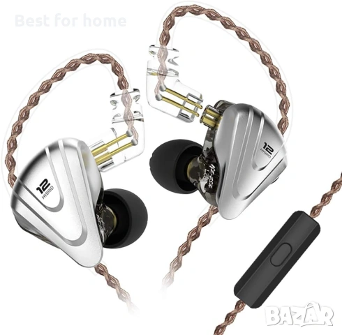 Вградени монитори, KZ ZSX 1DD+5BA Хибридни HiFi стерео шумоизолиращи спортни IEM слушалки