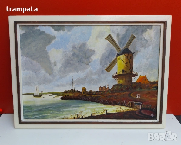 НАЙ ДОБРАТА ОФЕРТА Стара немска картина Подписана  WS (1950-60)