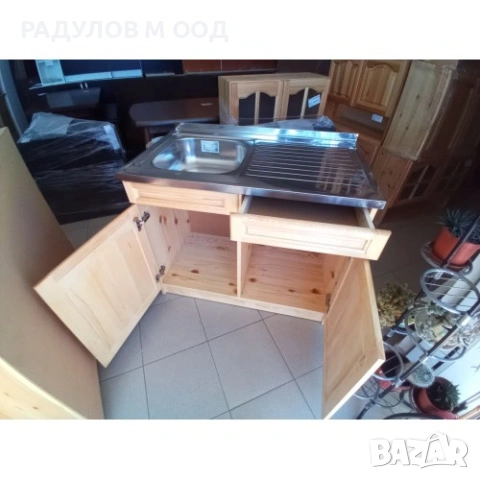 Шкаф за кухня с бордова мивка-100 х 60 х 85см /34067, снимка 3 - Кухни - 54571914
