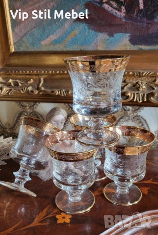 Италиански кристални чаши Мурано 