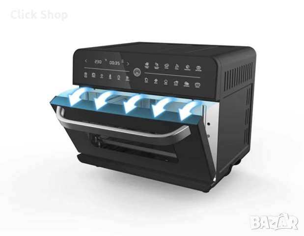 Air Fryer Фурна ZEPHYR Deluxe XXL – 25L, 1800W, 12в1, снимка 10 - Фритюрници - 54800987
