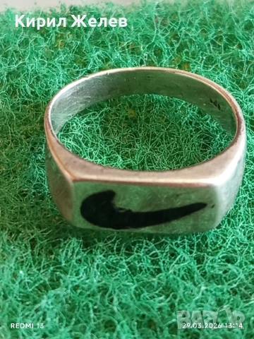 Модерен сребърен пръстен с лого NIKE стил и елегантност 42140, снимка 4 - Пръстени - 54013845