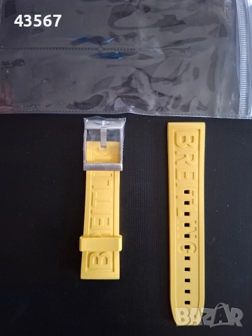 breitling OEM 22 yellow pro diver rubber strap 