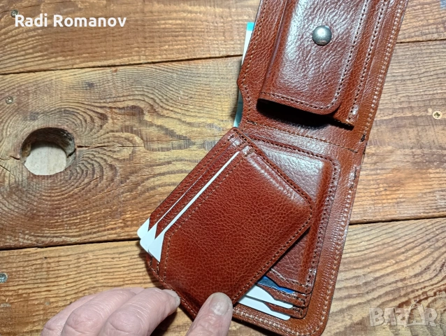 Ръчно изработен мъжки кожен портфейл 