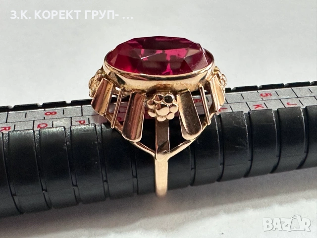 Златен дамски пръстен 14K – 7,07гр, размер 53, снимка 4 - Пръстени - 55117370
