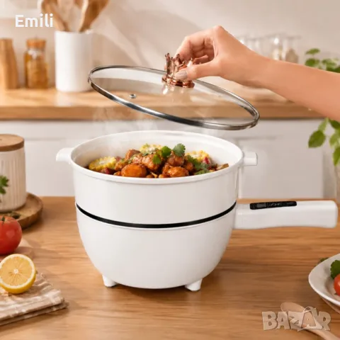 Мултифункционален електрически тиган за вашата кухня и комфортно ,бързо готвене, снимка 2 - Съдове за готвене - 55594512