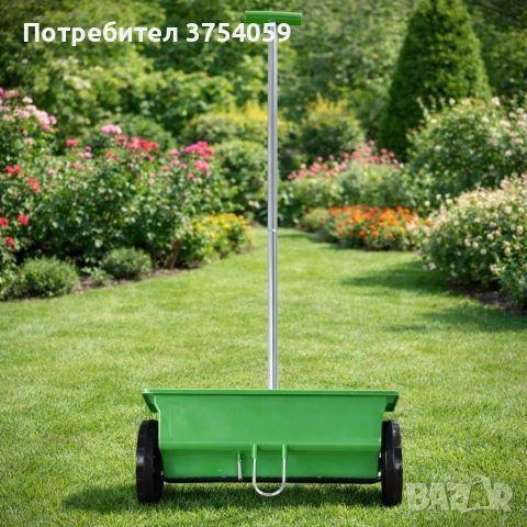 Ръчна градинска сеялка 6L с колела – разпръсквач за семена, торове, пясък и сол с 5-степенно регулир, снимка 5 - Градинска техника - 55161940
