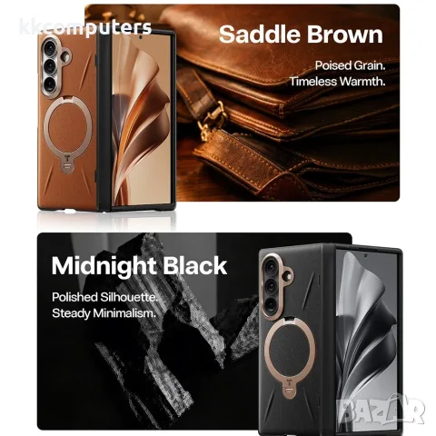 TORRAS Ostand Spin VegSkin Series за Samsung Galaxy Z Fold8 Ultra Магнитен Кожен Калъф със 360° Стой, снимка 10 - Калъфи, кейсове - 55612815