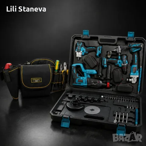 Комплект акумулаторни инструменти BOXER BX-187 4в1 + ПОДАРЪК многофункционална работна чанта., снимка 2 - Куфари с инструменти - 55590143