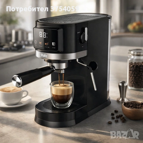 Еспресо машина Oliver Voltz OV51171O, 1575 W, 20 бара, Крема диск, LED дисплей, снимка 3 - Кафемашини - 55182329