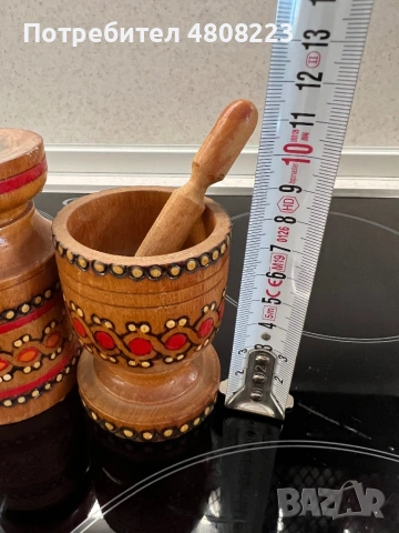 Дървени битови свещник, хаванче и вазичка, снимка 2 - Декорация за дома - 54317372