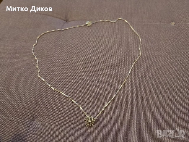 Колие сребърно слънце с верижка проба 925- 3.11грама ново, снимка 4 - Колиета, медальони, синджири - 55189901