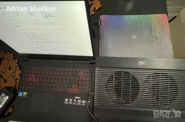 Acer Nitro 5 (i5 11-то / GTX 1650 / 512GB) + ПЪЛЕН ГЕЙМЪРСКИ КОМПЛЕКТ, снимка 5 - Лаптопи за игри - 55647185