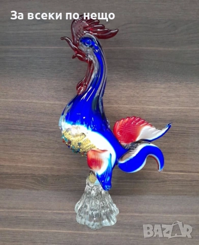 Murano Italy   Glass Cockerel “Французинът” Код P2592, снимка 9 - Декорация за дома - 54814418