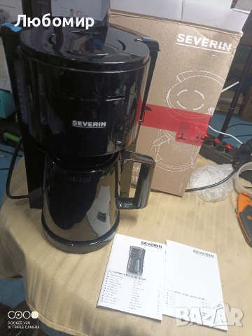 Severin KA 9306 Кафемашина с филтър и термос, черна, 1000W, снимка 3 - Кафемашини - 54576844