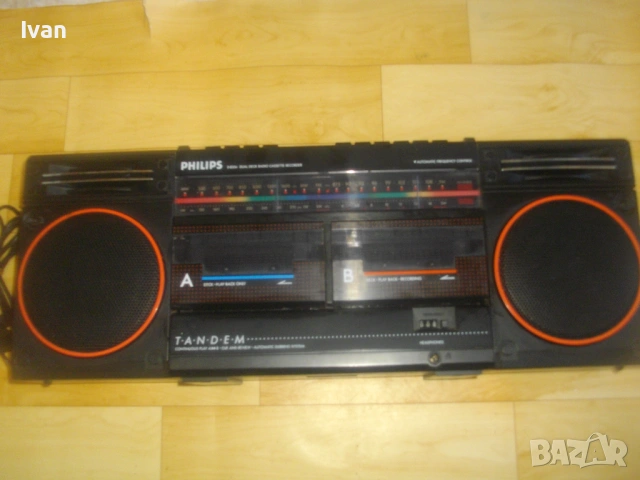 ВИНТИДЖ ОТ 1984г. PHILIPS TANDEM D 8334 BLACK DUAL DECK RADIO CASSETTE RECORDER ОТЛИЧНО СЪСТОЯНИЕ , снимка 9 - Радиокасетофони, транзистори - 54875345