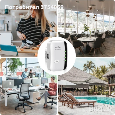 Wi-Fi Repeater 300Mbps – Усилвател и разширител на Wi-Fi сигнала с LAN порт, снимка 2 - Рутери - 55147291