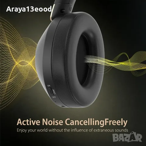 Безжични Bluetooth слушалки с активно шумопотискане, ANC и 100 часа работа, снимка 5 - Bluetooth слушалки - 55688305