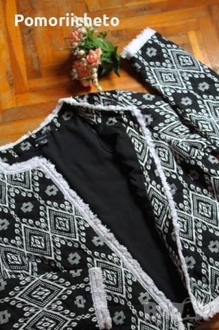 Леко есенно/пролетно яке/сако в бяло и черно Primark, снимка 3 - Сака - 54127711